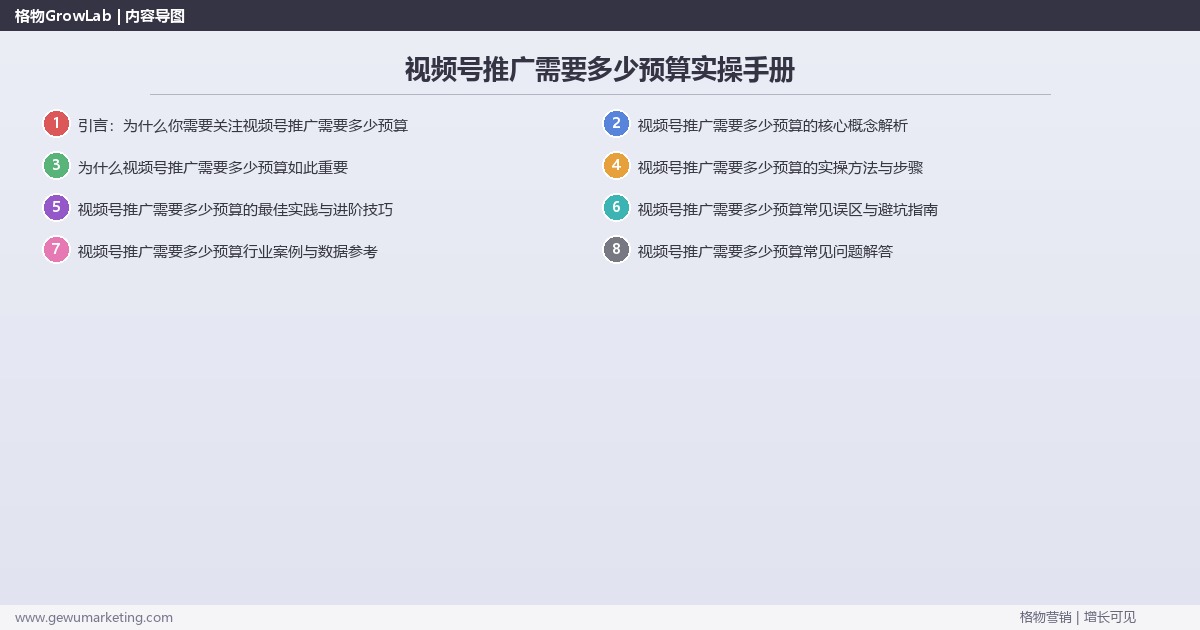 视频号推广需要多少预算实操手册：策略、工具与案例分析