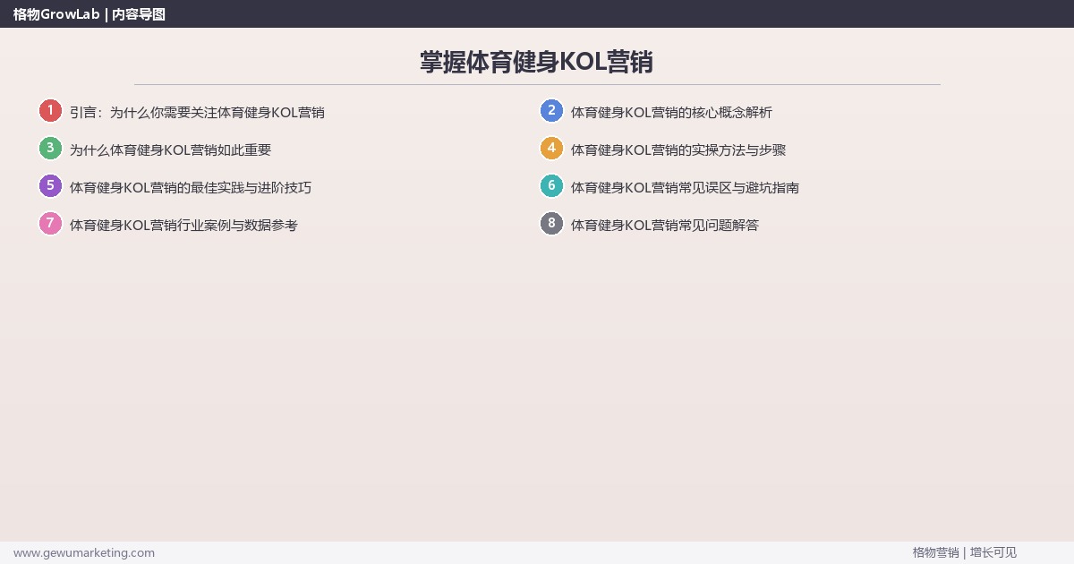 掌握体育健身KOL营销：解析体育健身行业KOL营销的策略的系统性方法