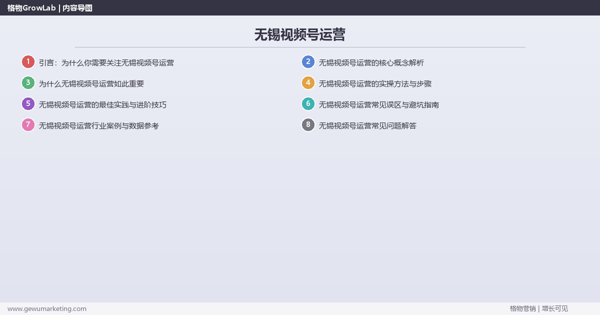 无锡视频号运营：提供无锡地区视频号运营市场概况完整指南