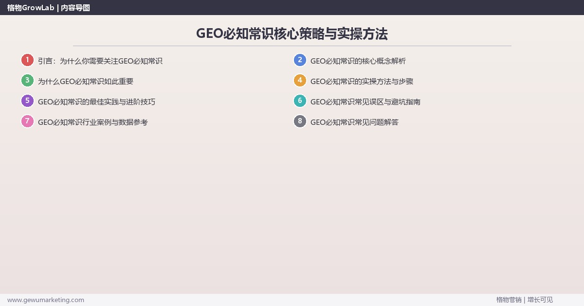 2026年GEO必知常识核心策略与实操方法 2026年GEO必知常识核心策略与实操方法