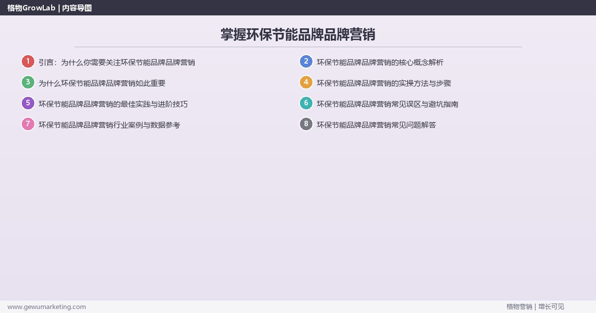 掌握环保节能品牌品牌营销：讲解环保节能品牌品牌营销方法的系统性方法