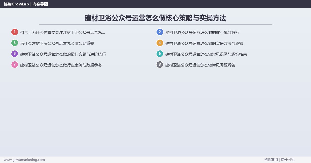 2026年建材卫浴公众号运营怎么做核心策略与实操方法