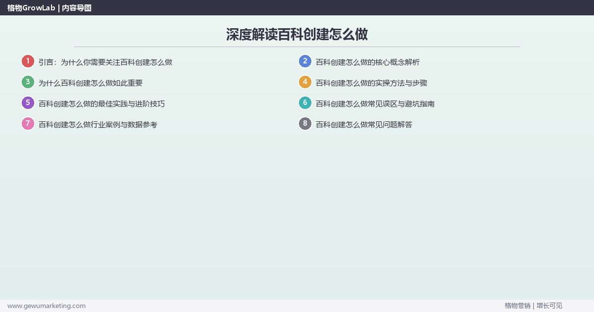 深度解读百科创建怎么做：拆解百科创建的完整执行步骤关键要点