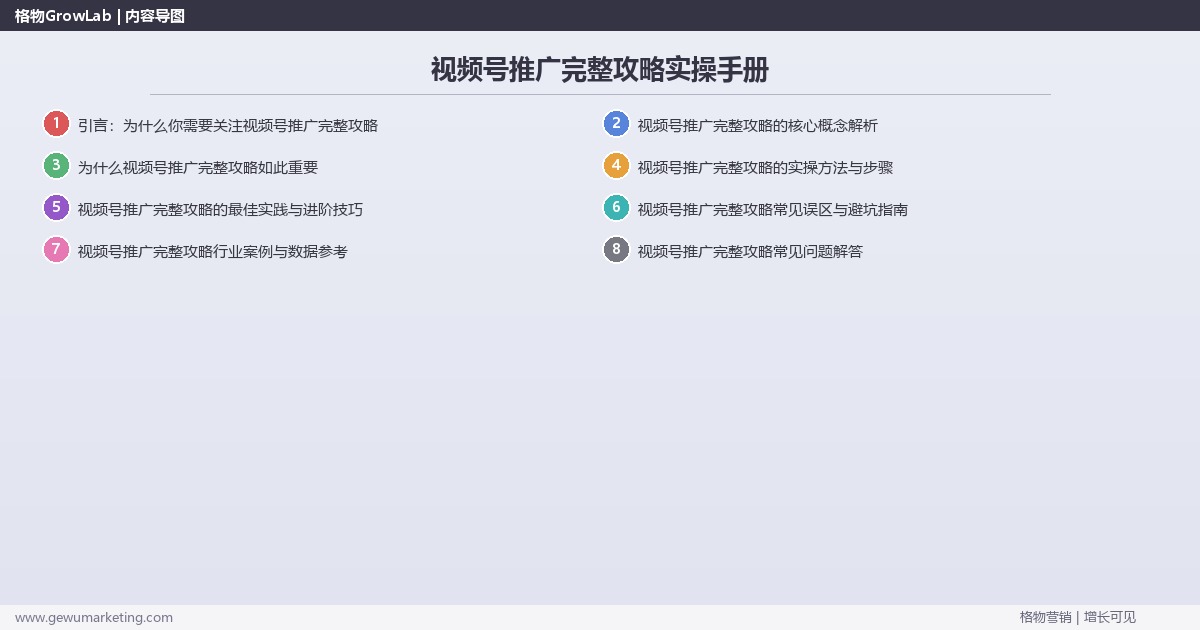 视频号推广完整攻略实操手册：策略、工具与案例分析
