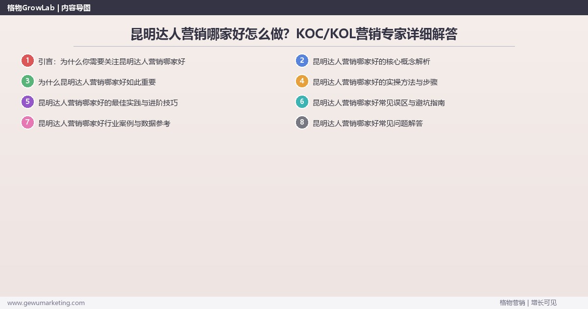 昆明达人营销哪家好怎么做？KOC/KOL营销专家详细解答
