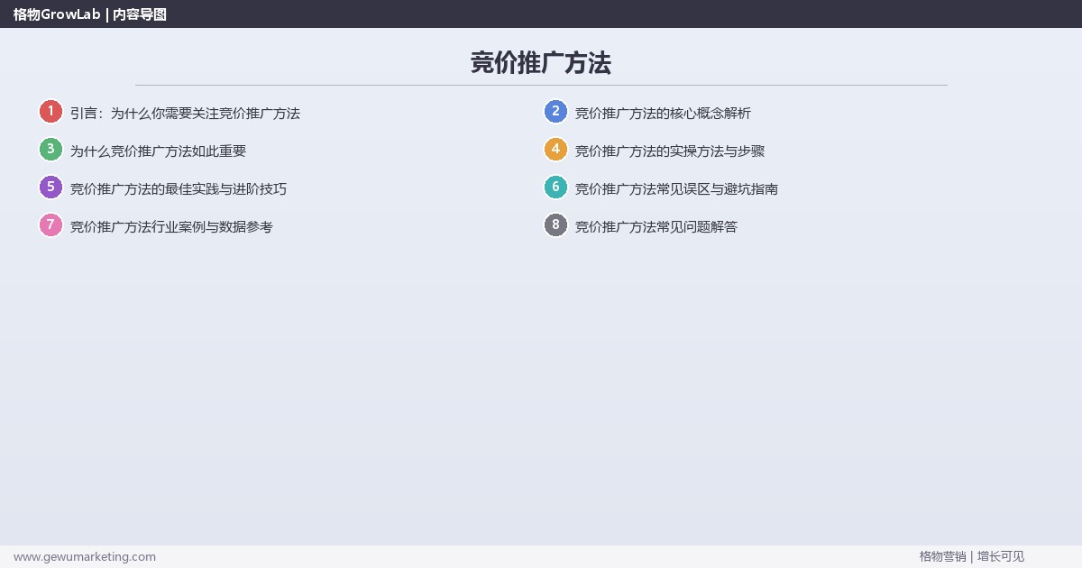 竞价推广方法：总结竞价推广的核心方法论完整指南