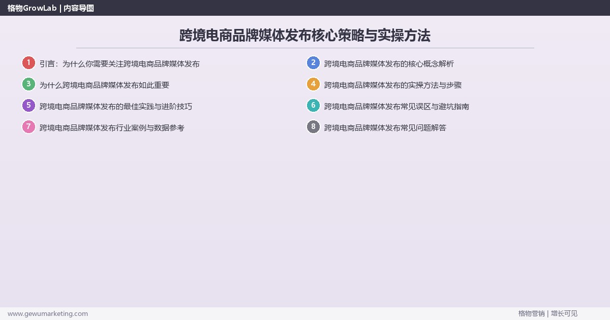 2026年跨境电商品牌媒体发布核心策略与实操方法