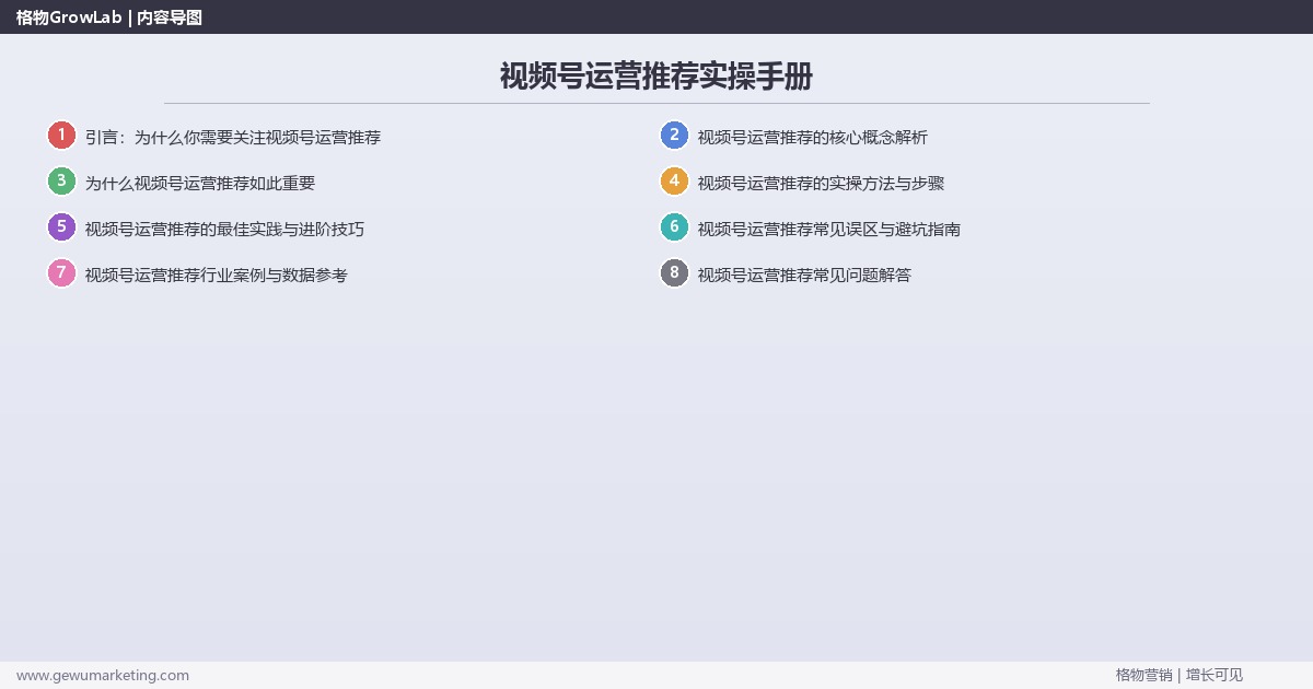 视频号运营推荐实操手册：策略、工具与案例分析
