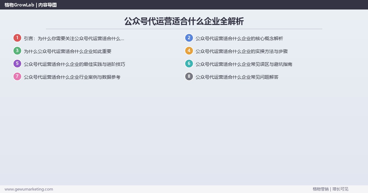 公众号代运营适合什么企业全解析：从策略到落地的系统方法