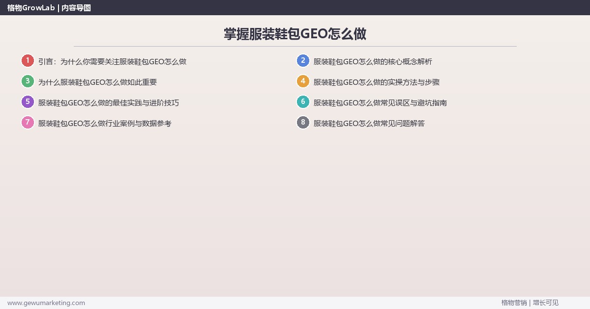 掌握服装鞋包GEO怎么做：拆解服装鞋包行业GEO的执行方法的系统性方法