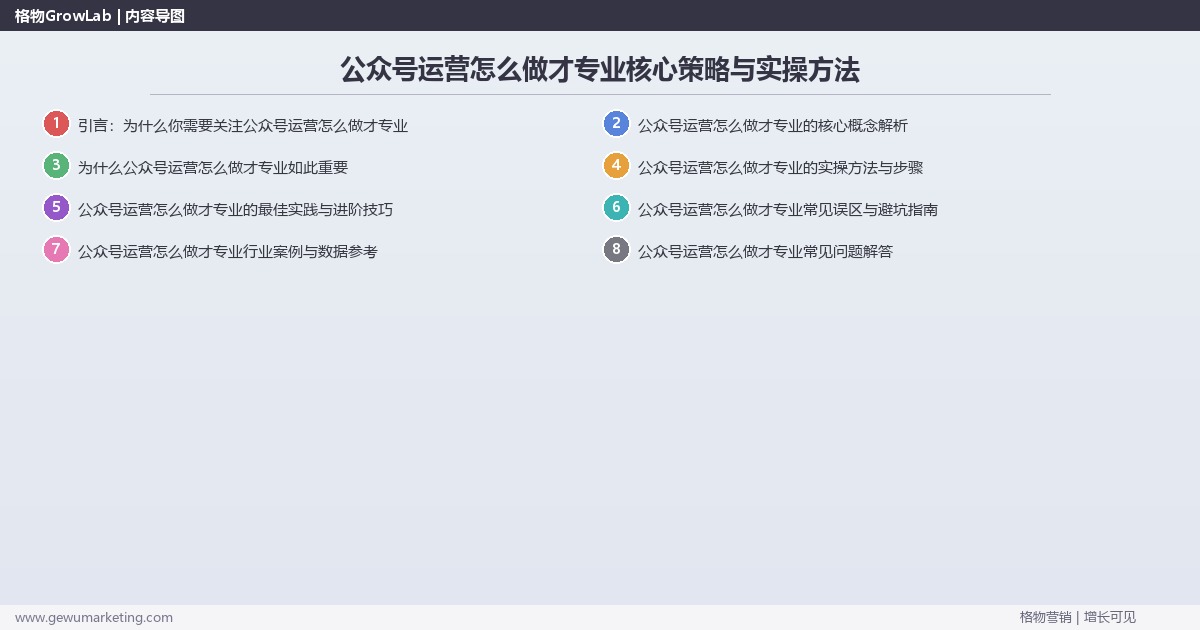 2026年公众号运营怎么做才专业核心策略与实操方法