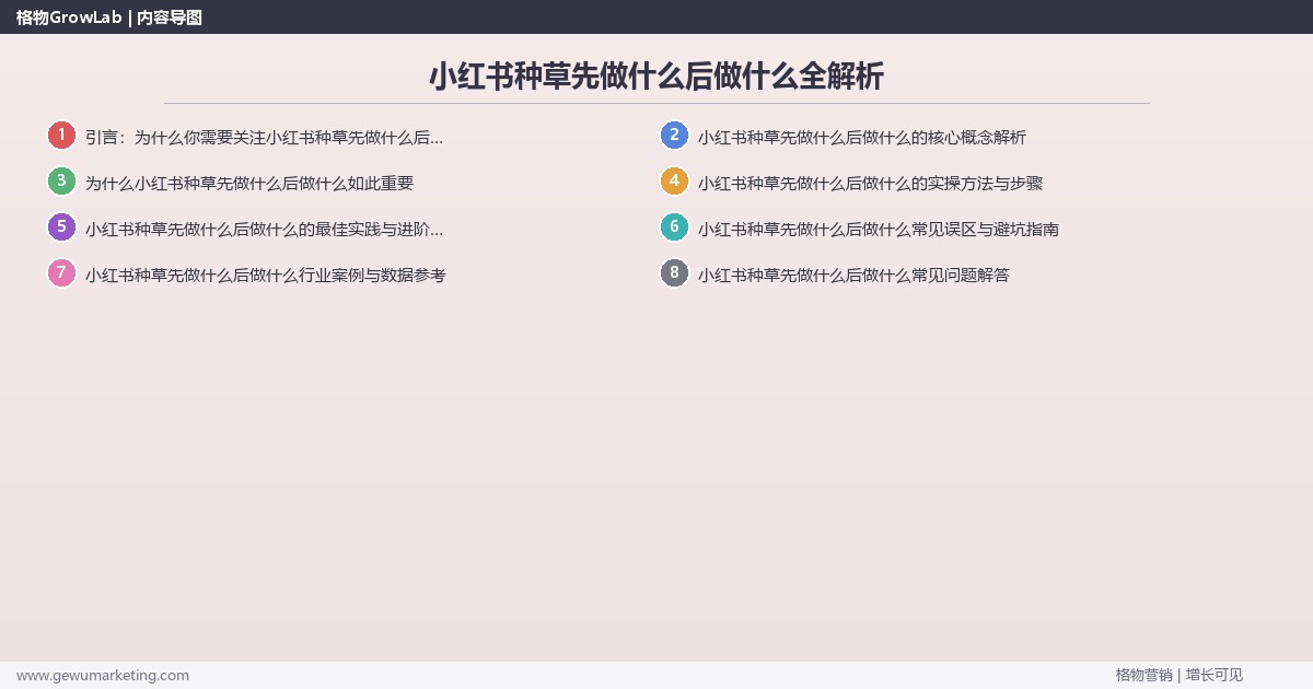 小红书种草先做什么后做什么全解析：从策略到落地的系统方法