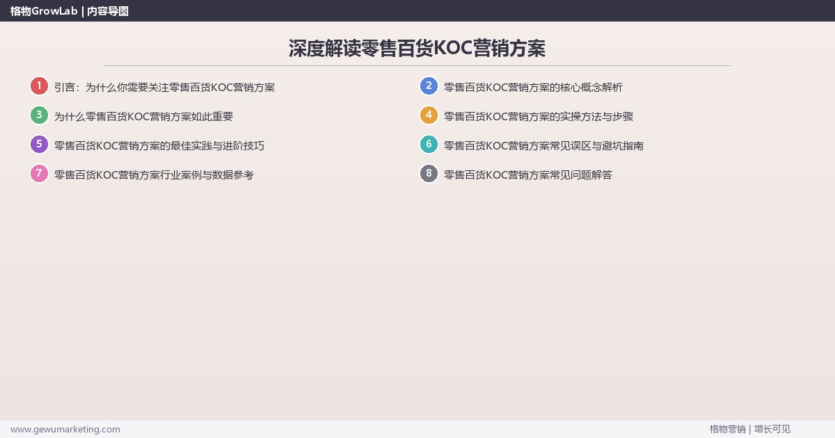深度解读零售百货KOC营销方案：提供零售百货行业KOC营销方案模板关键要点