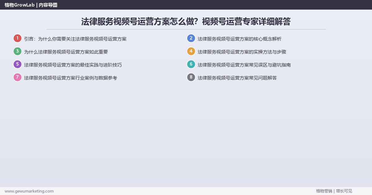 法律服务视频号运营方案怎么做？视频号运营专家详细解答