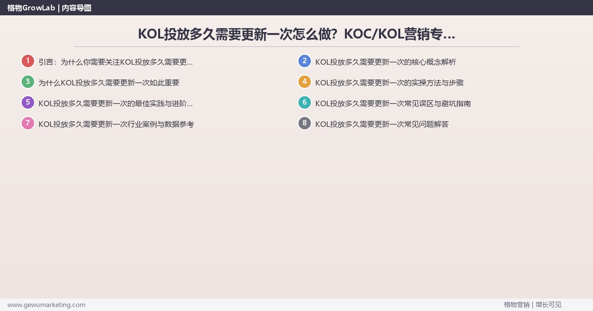 KOL投放多久需要更新一次怎么做？KOC/KOL营销专家详细解答