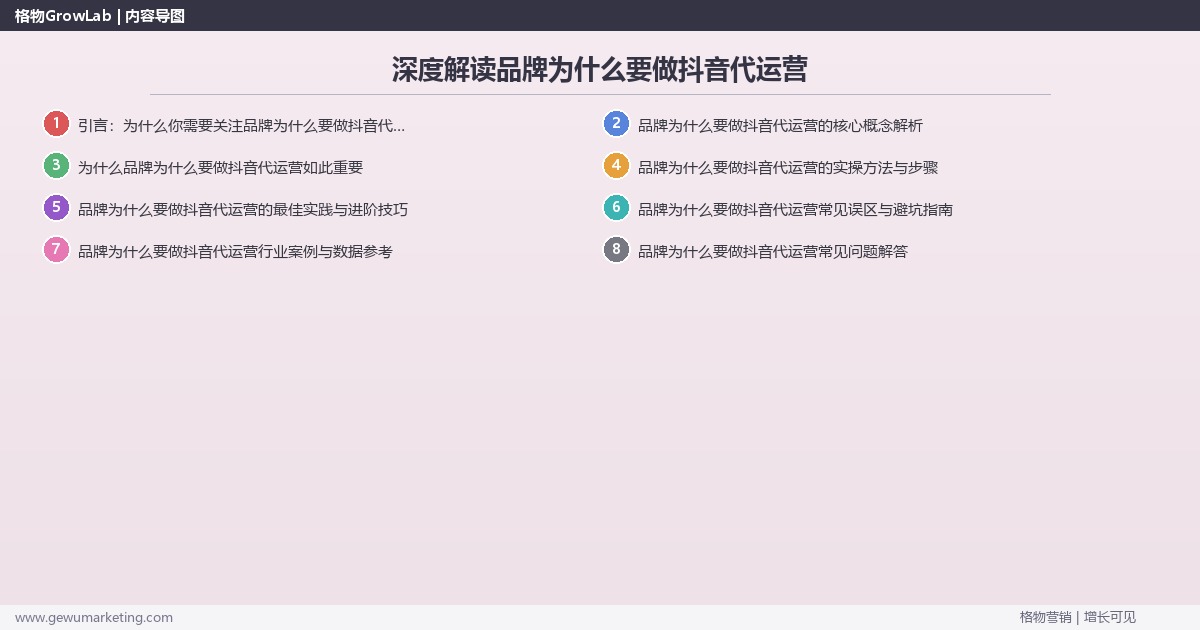 深度解读品牌为什么要做抖音代运营:从品牌角度分析抖音代运营的价值关键要点 深度解读品牌为什么要做抖音代运营:从品牌角度分析抖音代运营的价值关键要点