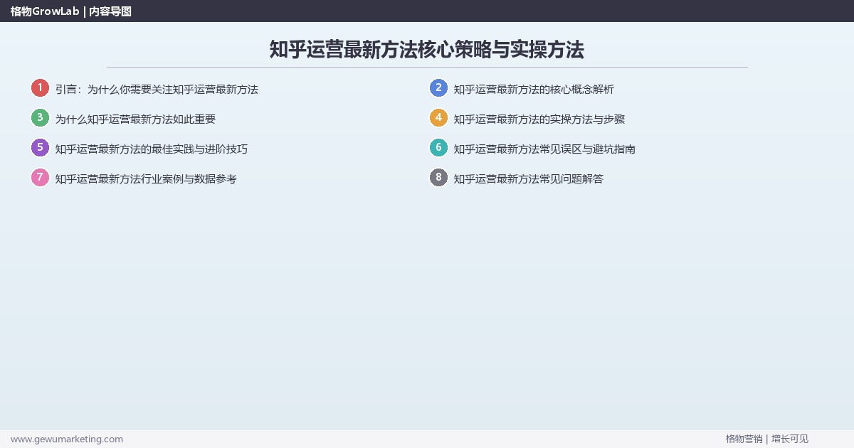 2026年知乎运营最新方法核心策略与实操方法 2026年知乎运营最新方法核心策略与实操方法