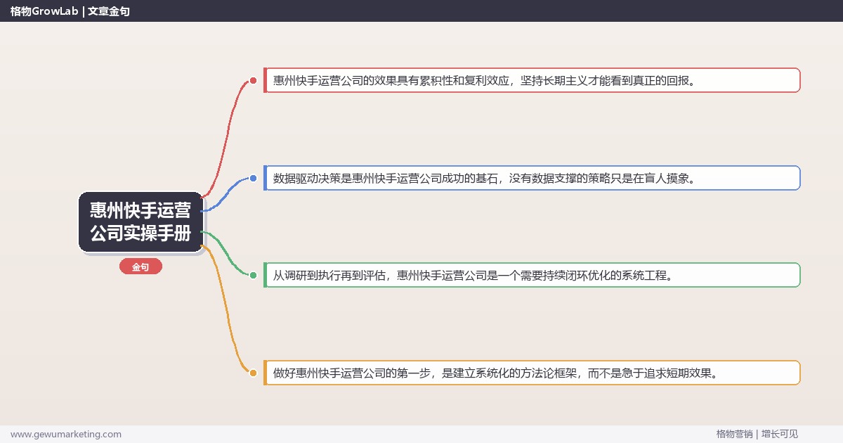 惠州快手运营公司实操手册：策略、工具与案例分析
