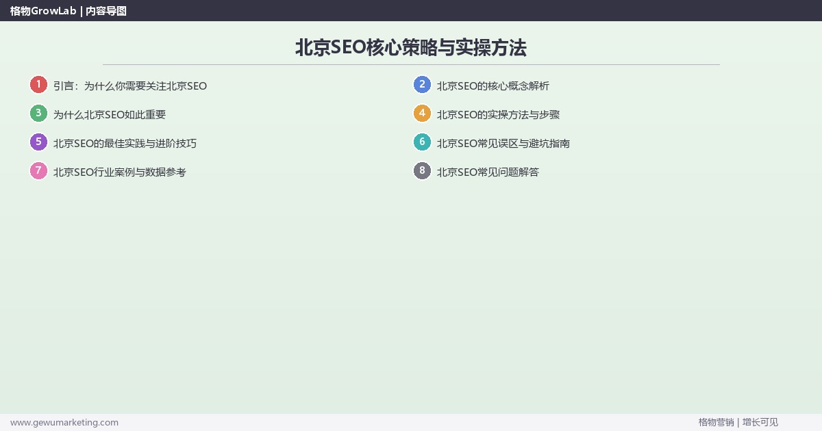 2026年北京SEO核心策略与实操方法