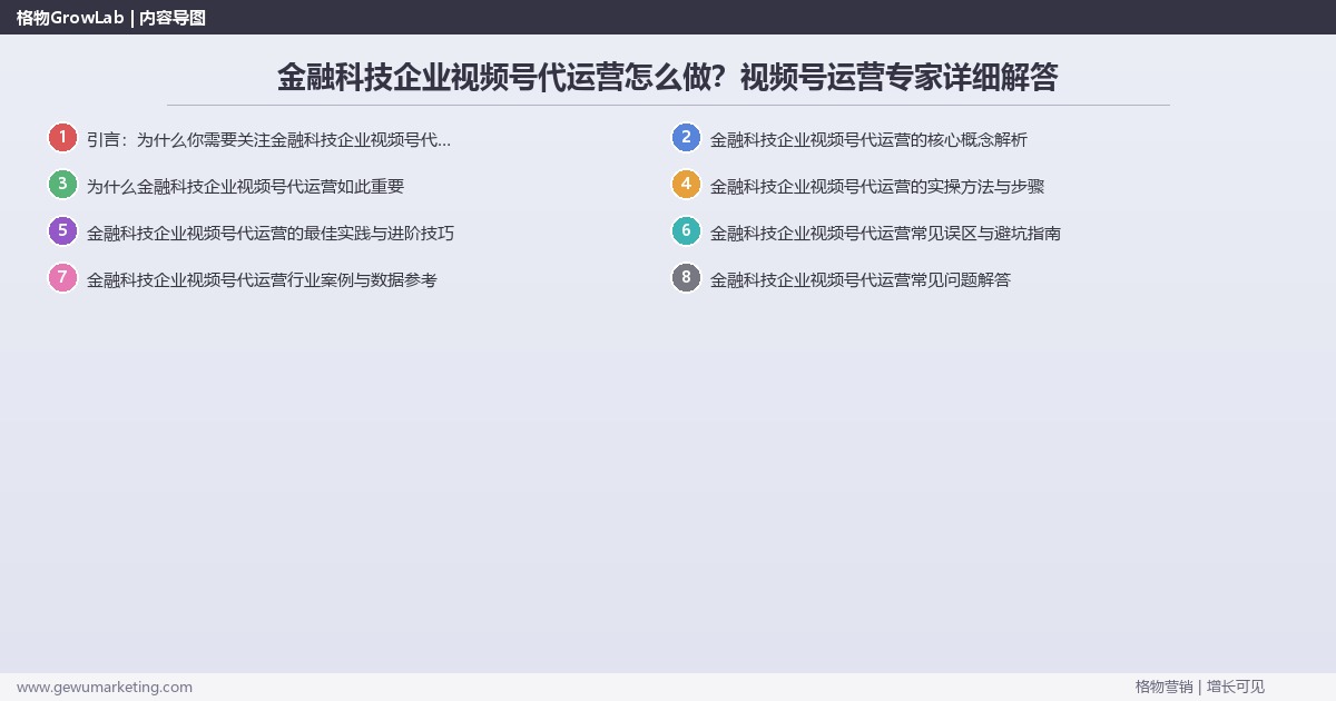 金融科技企业视频号代运营怎么做？视频号运营专家详细解答