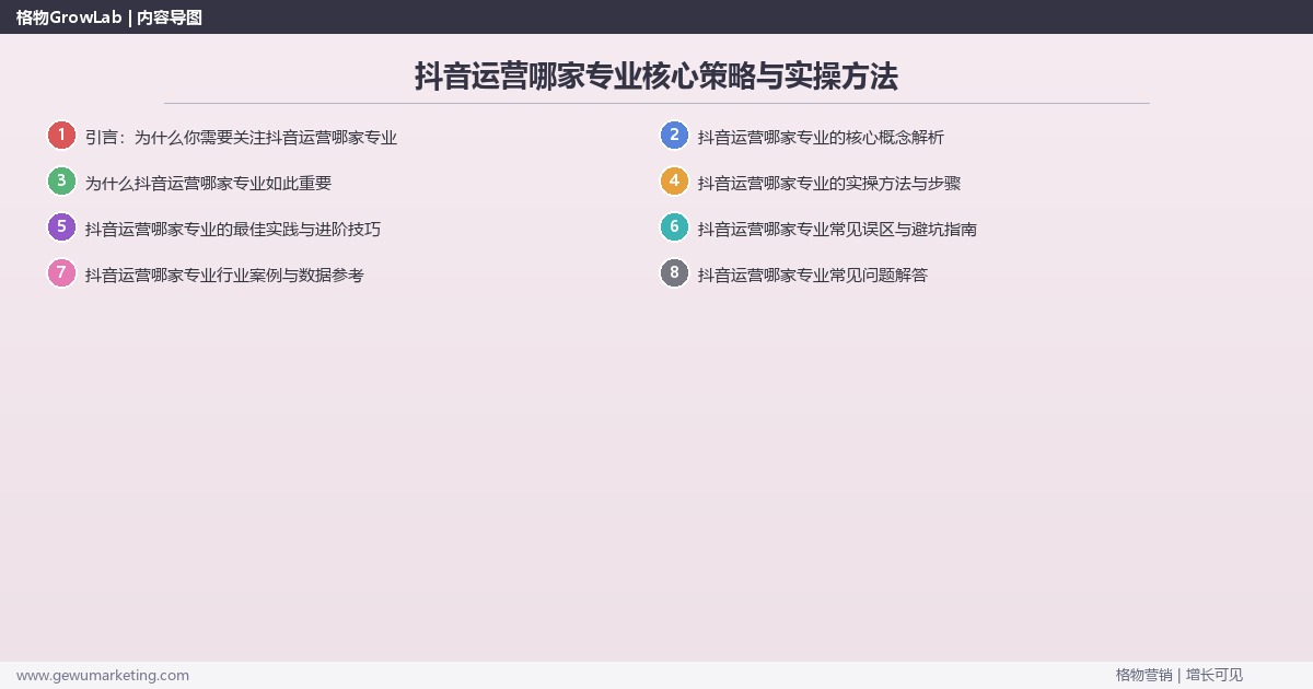 2026年抖音运营哪家专业核心策略与实操方法