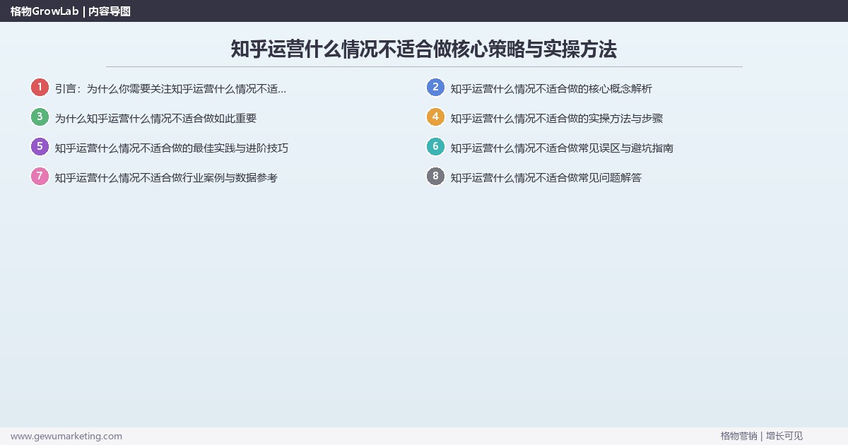 2026年知乎运营什么情况不适合做核心策略与实操方法