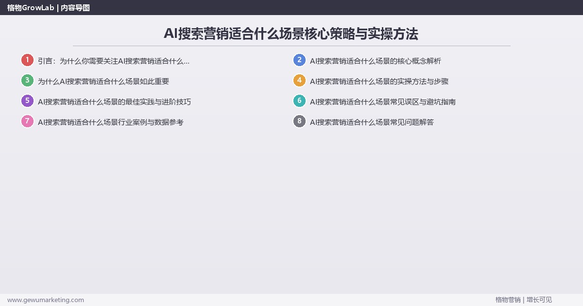 2026年AI搜索营销适合什么场景核心策略与实操方法