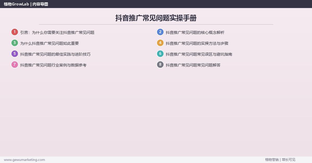 抖音推广常见问题实操手册：策略、工具与案例分析