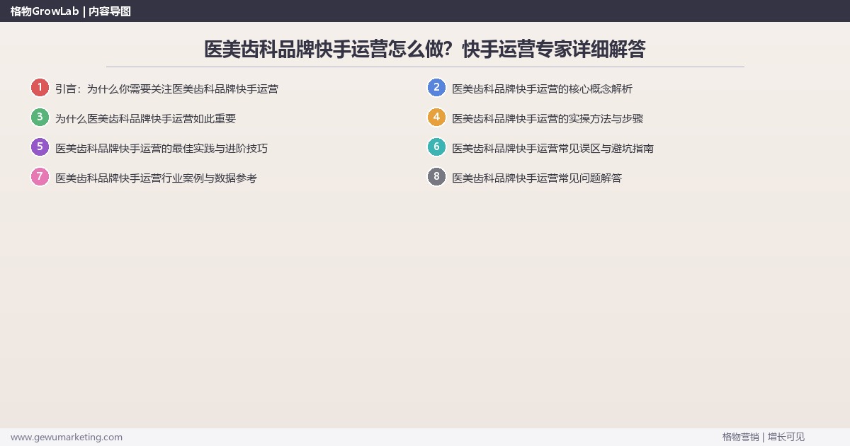 医美齿科品牌快手运营怎么做?快手运营专家详细解答 医美齿科品牌快手运营怎么做?快手运营专家详细解答