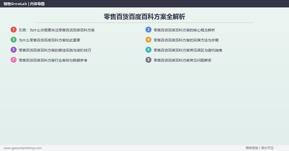 零售百货百度百科方案全解析:从策略到落地的系统方法 零售百货百度百科方案全解析:从策略到落地的系统方法