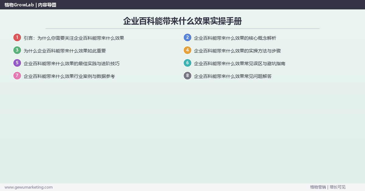 企业百科能带来什么效果实操手册:策略、工具与案例分析 企业百科能带来什么效果实操手册:策略、工具与案例分析