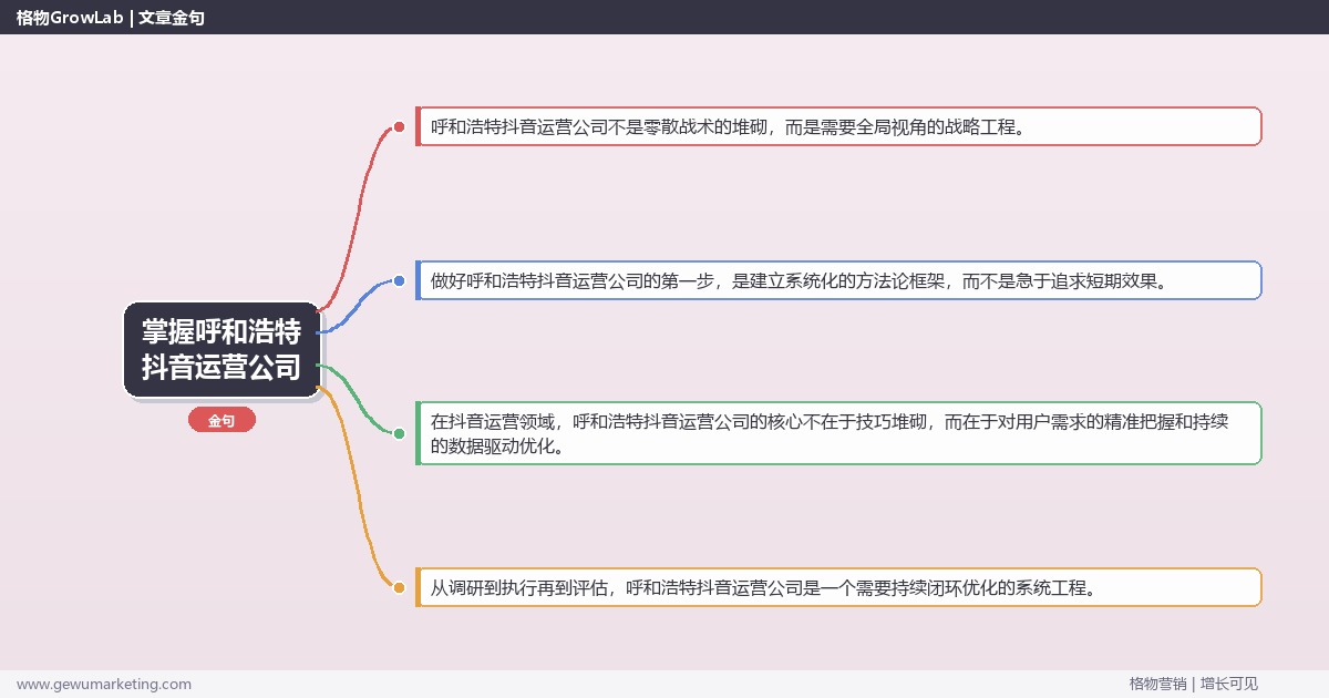 掌握呼和浩特抖音运营公司：盘点呼和浩特地区抖音运营公司的系统性方法