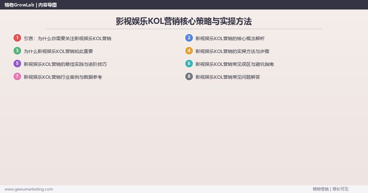 2026年影视娱乐KOL营销核心策略与实操方法 2026年影视娱乐KOL营销核心策略与实操方法
