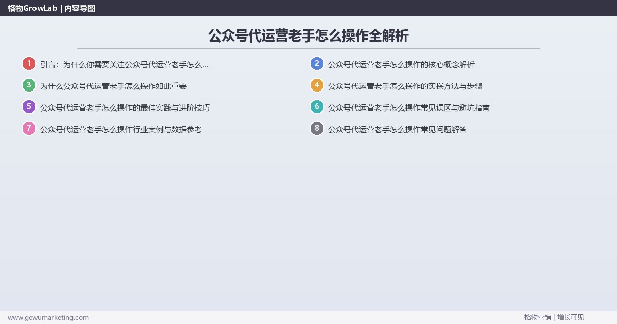 公众号代运营老手怎么操作全解析：从策略到落地的系统方法