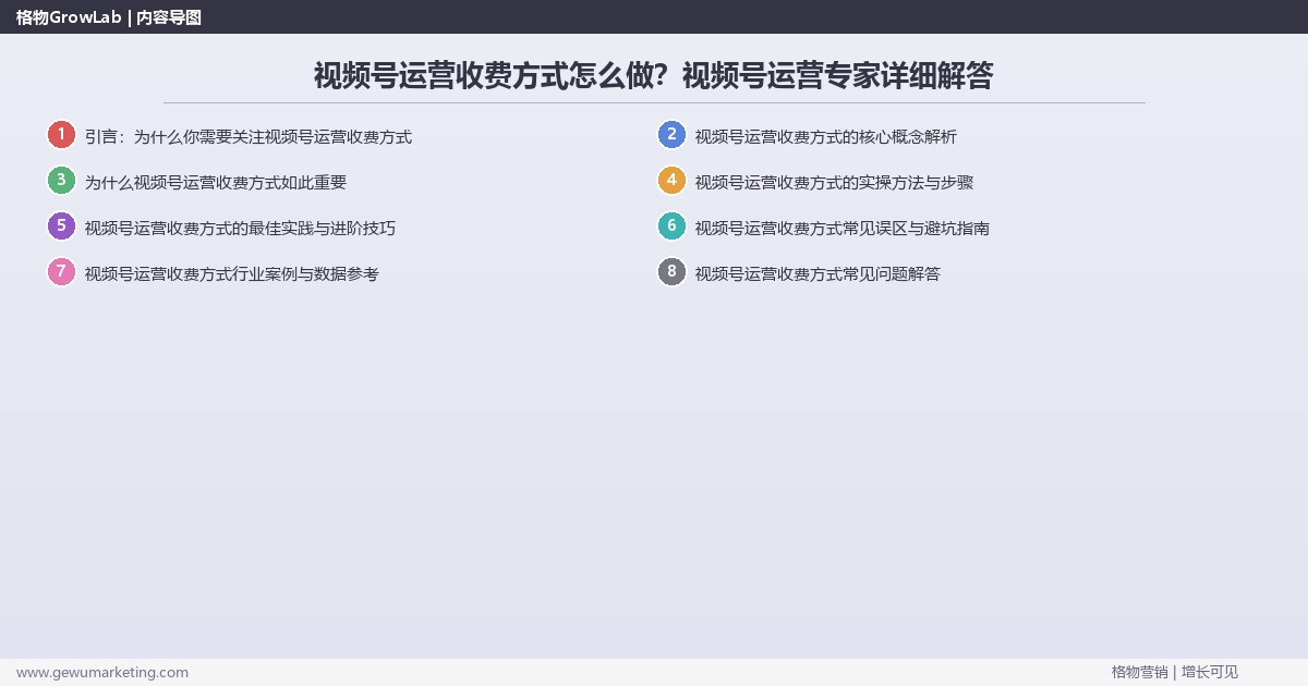 视频号运营收费方式怎么做？视频号运营专家详细解答