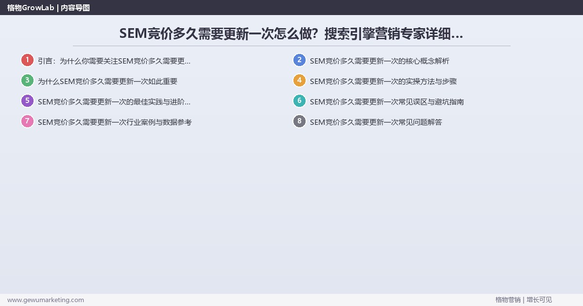 SEM竞价多久需要更新一次怎么做？搜索引擎营销专家详细解答