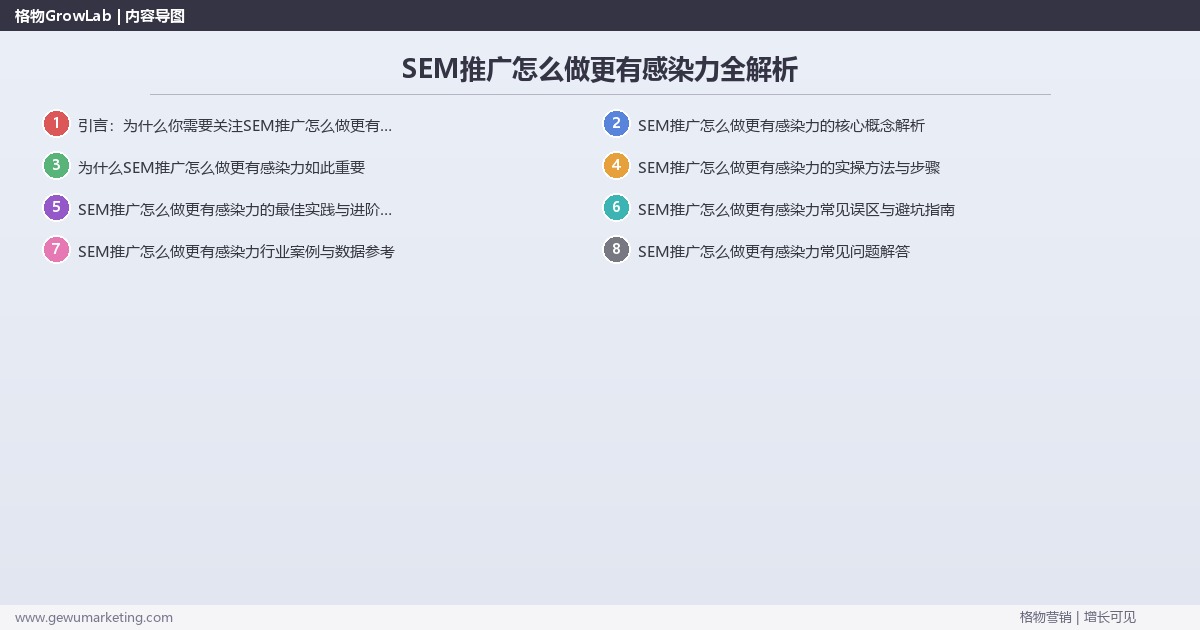 SEM推广怎么做更有感染力全解析：从策略到落地的系统方法
