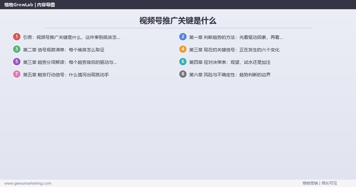 视频号推广关键是什么:趋势研判与应对策略(信号+场景+决策框架) 视频号推广关键是什么:趋势研判与应对策略(信号+场景+决策框架)
