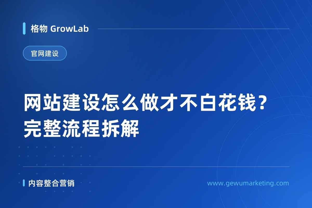 网站建设怎么做才不白花钱？完整流程拆解