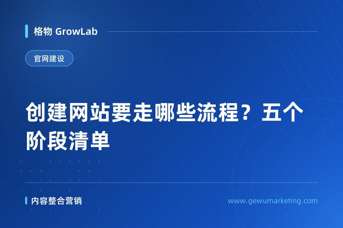 创建网站要走哪些流程？五个阶段清单