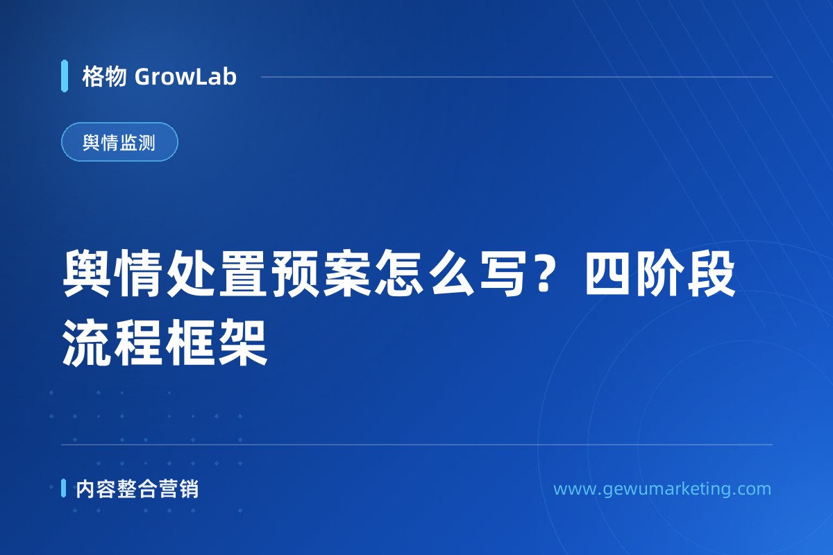 舆情处置预案怎么写？四阶段流程框架