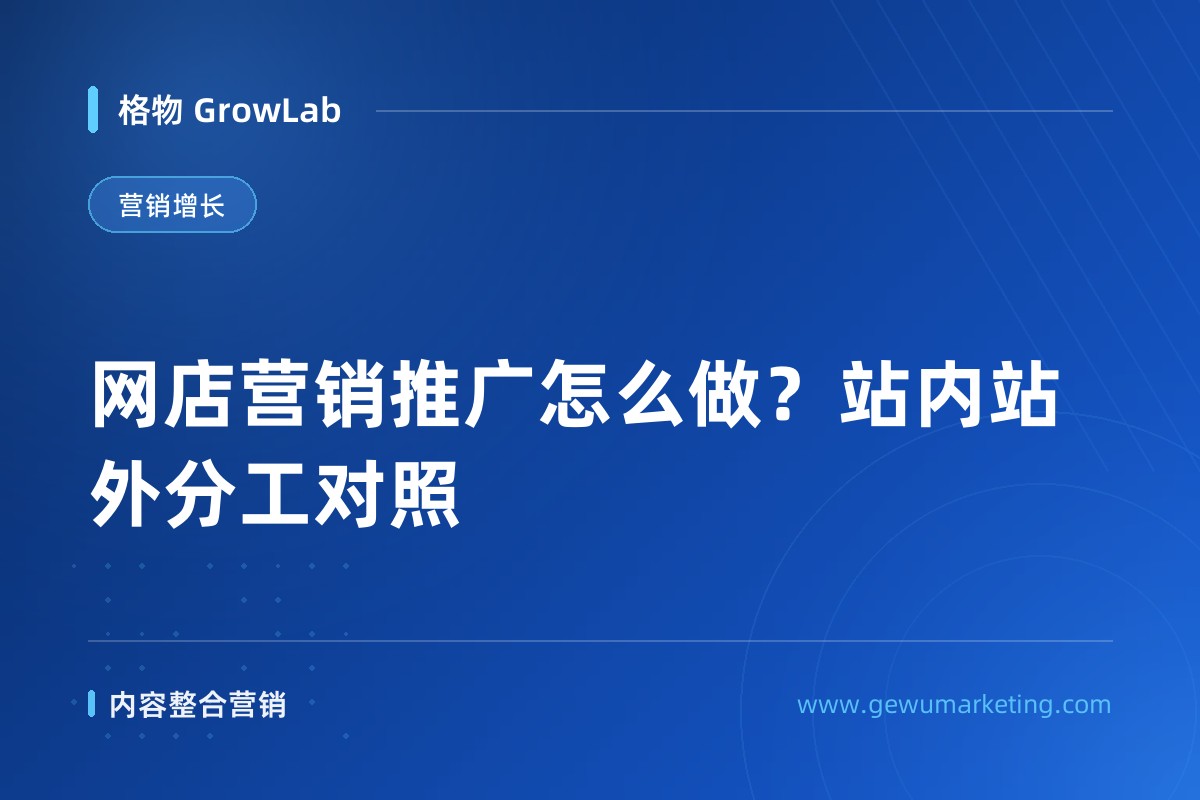 网店营销推广怎么做？站内站外分工对照