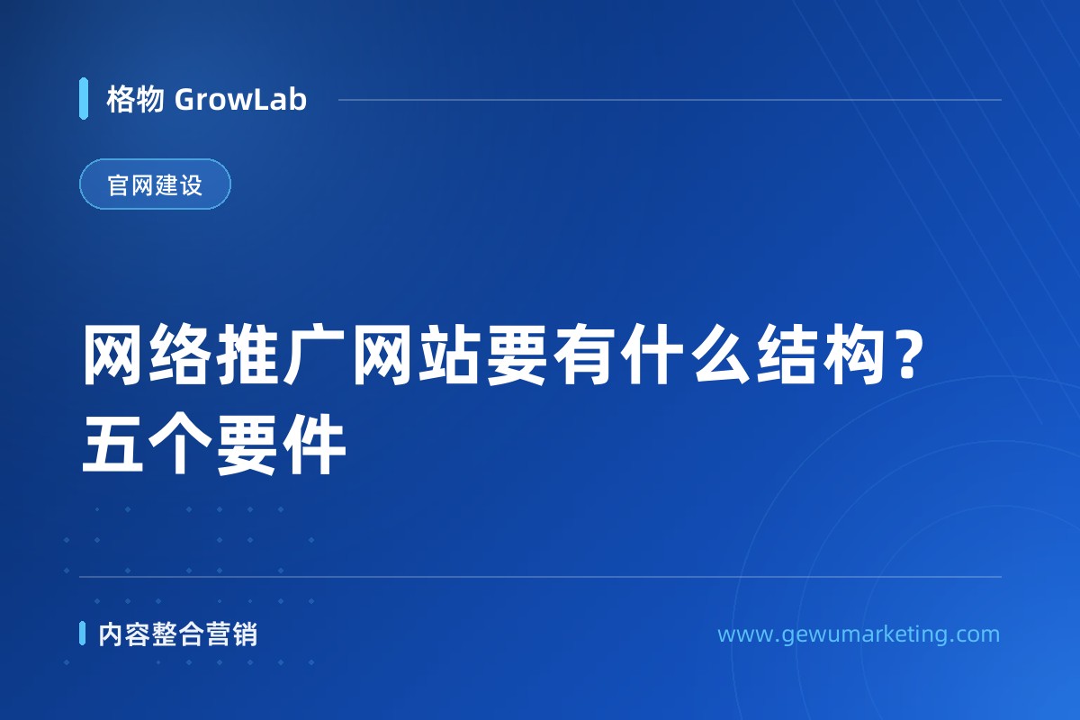 网络推广网站要有什么结构？五个要件