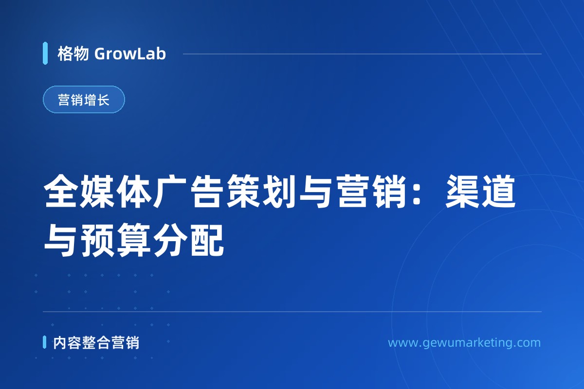 全媒体广告策划与营销：渠道与预算分配