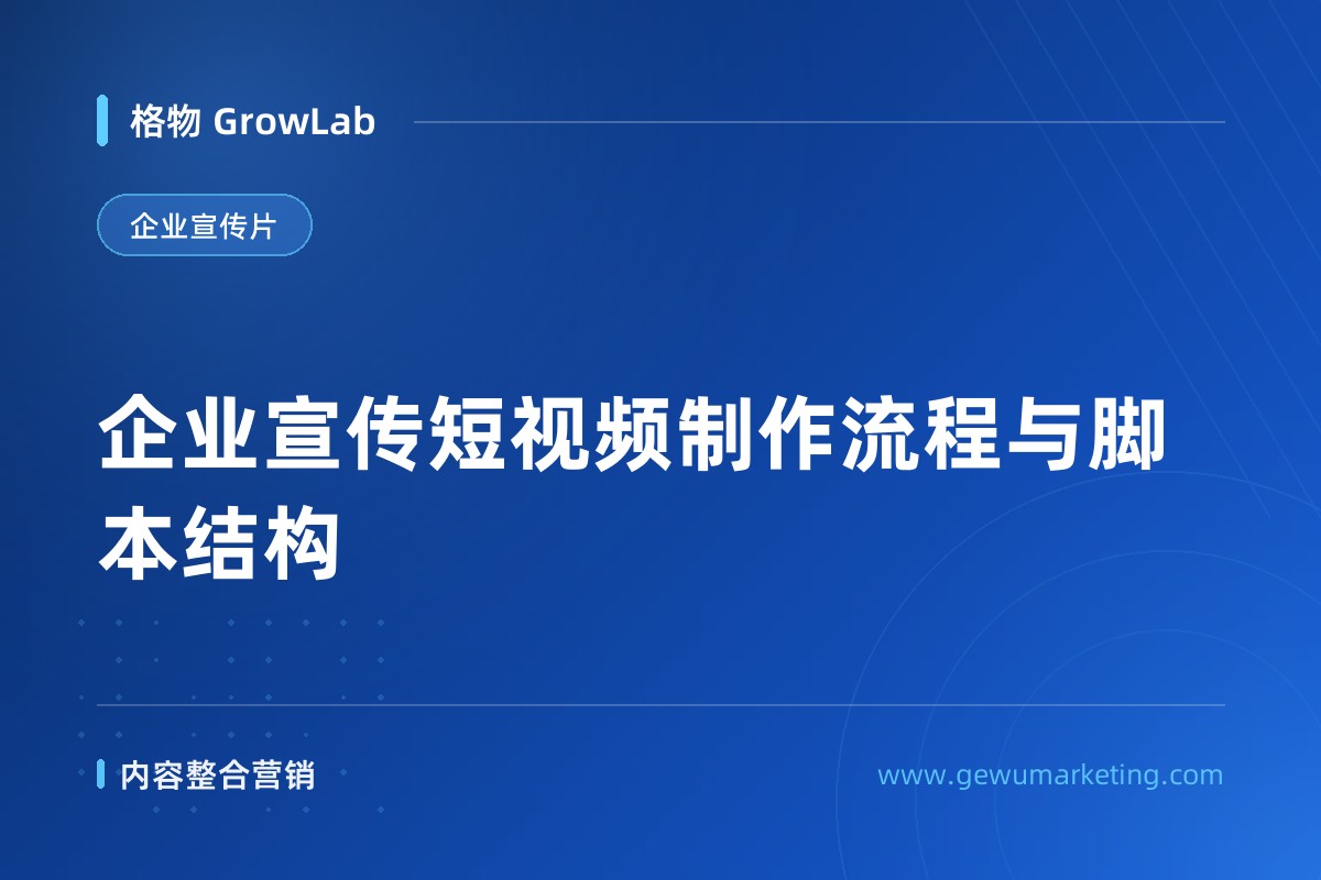 企业宣传短视频制作流程与脚本结构