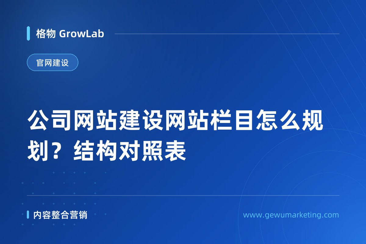 公司网站建设网站栏目怎么规划？结构对照表