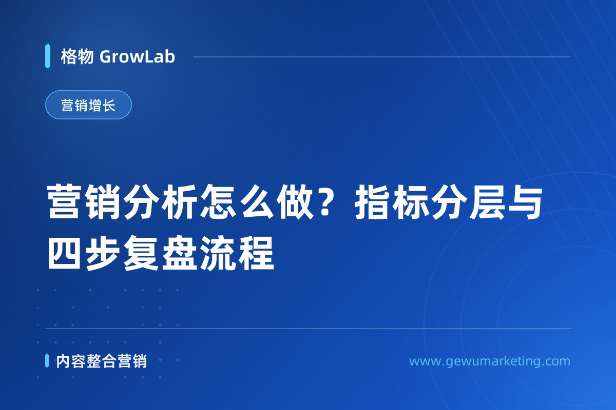 营销分析怎么做？指标分层与四步复盘流程