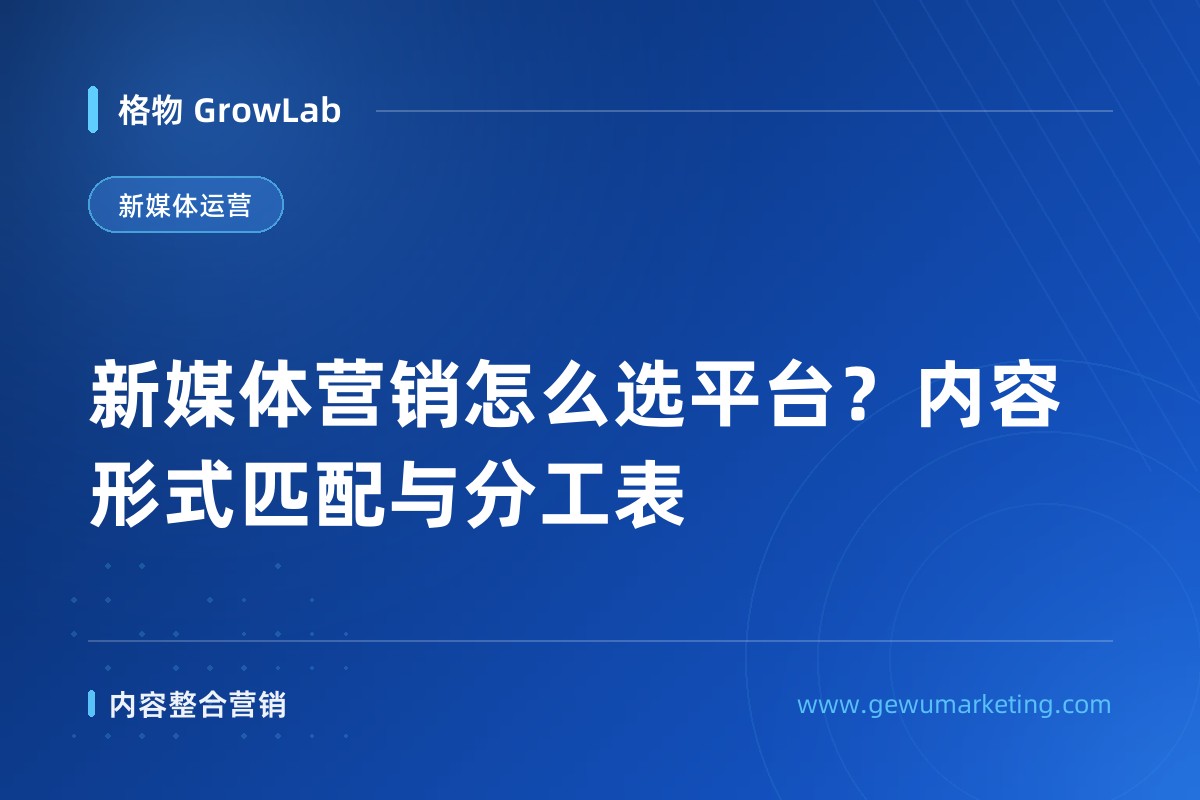 新媒体营销怎么选平台？内容形式匹配与分工表