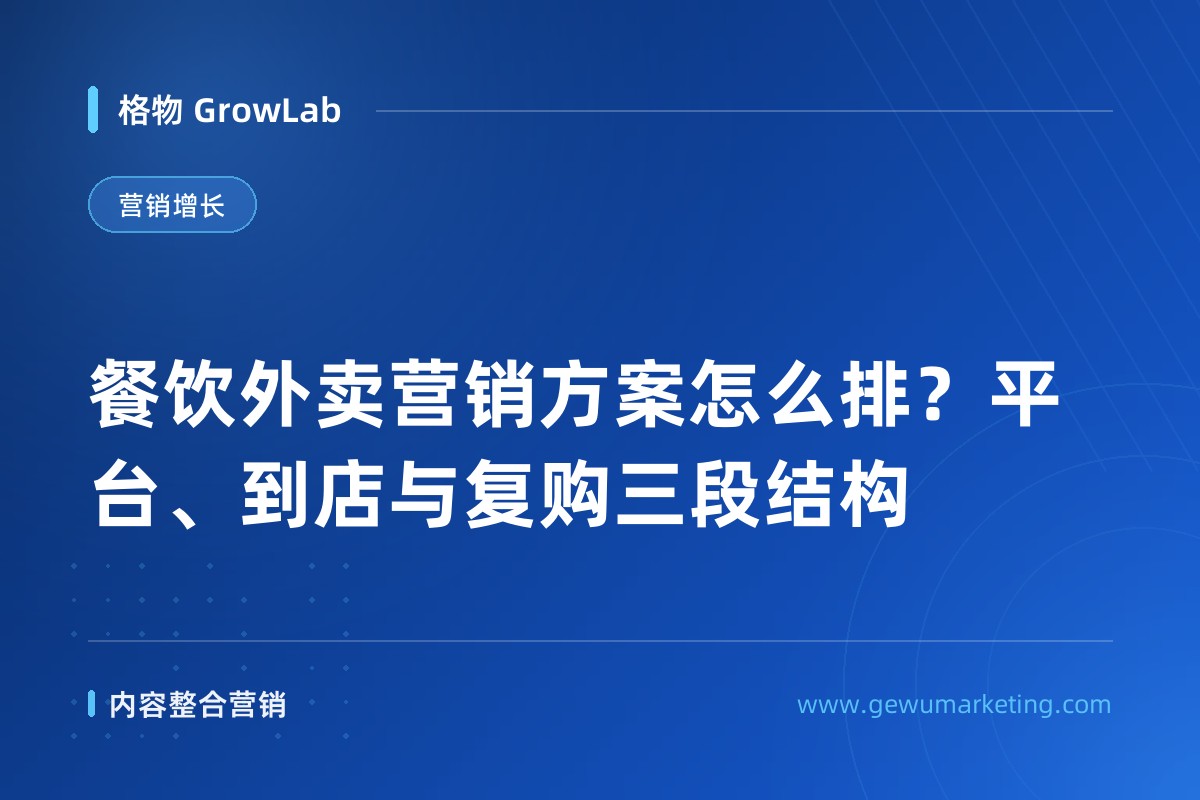 餐饮外卖营销方案怎么排？平台、到店与复购三段结构