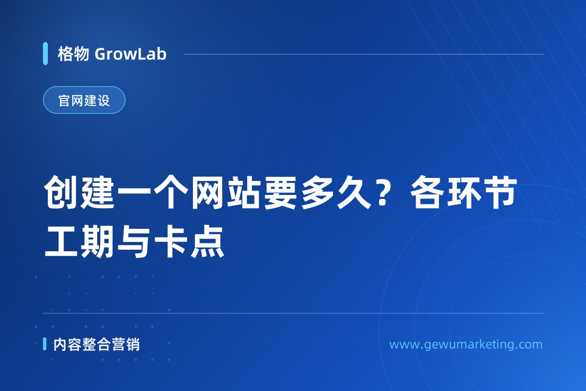 创建一个网站要多久？各环节工期与卡点